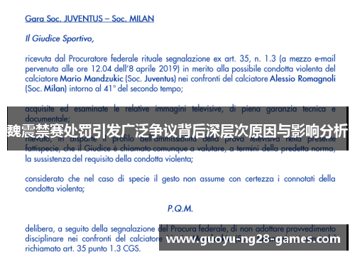 魏震禁赛处罚引发广泛争议背后深层次原因与影响分析