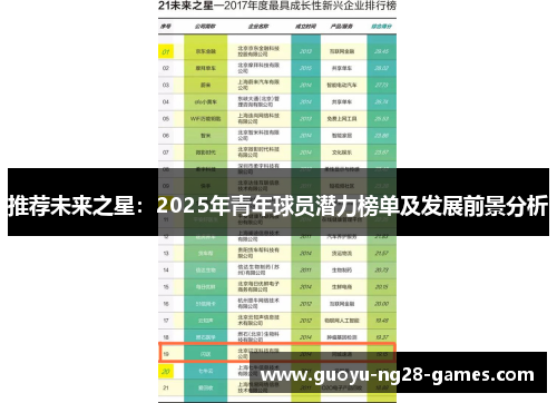 推荐未来之星：2025年青年球员潜力榜单及发展前景分析